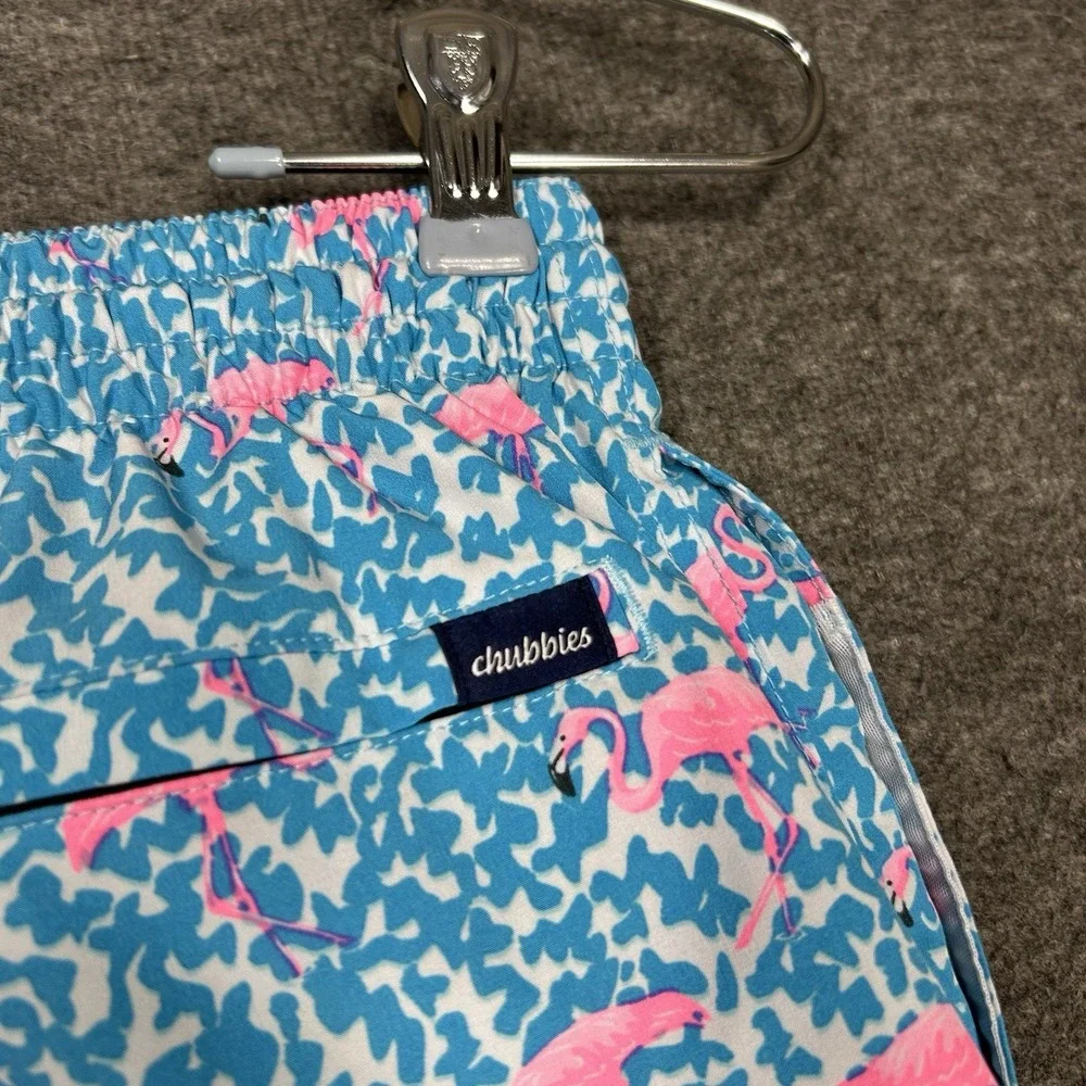 Chubbies Swim Trunks Mens S Blue‎ Domingos Are For Flamingos Lined 5.5